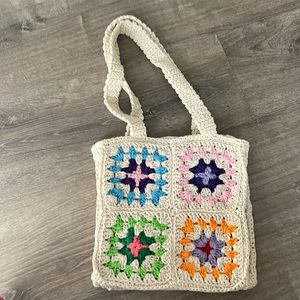 Floral Crochet Tote